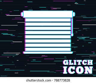 Glitch effect. Louvers sign icon. Window blinds or jalousie symbol. Background with colored lines. Vector
