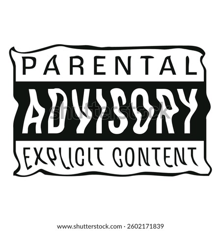 A glitch effect Parental Advisory Explicit Content label featuring distorted text and chromatic aberrations