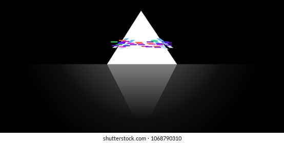 Glitch effect Pyramid , modern style design elements. Distorted Glitch Style Modern Background. Glow Design for Graphic Design.