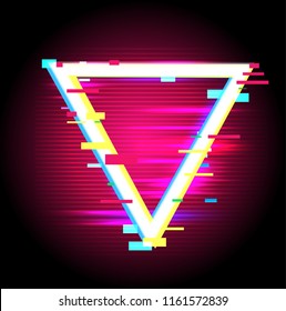 glitch effect triangle glow, banner, distorted, modern vector