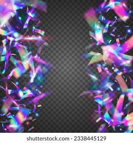Efecto Glitch. Webpunk Foil. Textura Disco Rosa. Confetti arcoiris. Glitter de cumpleaños. Arte de vacaciones. Luz solar de Navidad metálica. Cartel de la fiesta. Efecto Violet Glitch