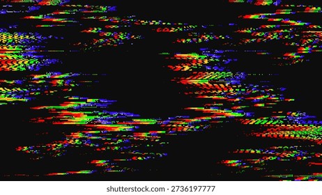Glitch Error Background with RGB Digital Noise. Distorted Screen Effect