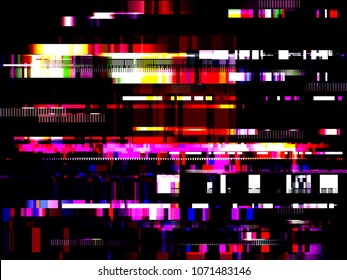 Glitch Error signal TV Failure computer Abstract blurred background with technology malfunction Modern design Colorful multicolor bright Vector illustration EPS10