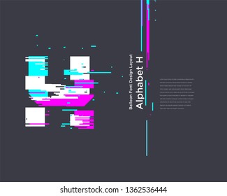 Glitch Font design template