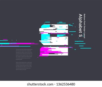 Glitch Font design template