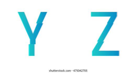 Glitch font. Futuristic distorted alphabet