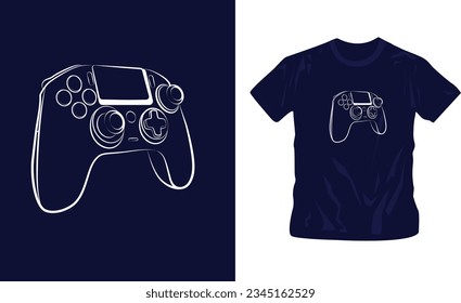 glitch gaming controller t-shirt design editable template