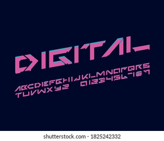 Glitch High Tech digital font set