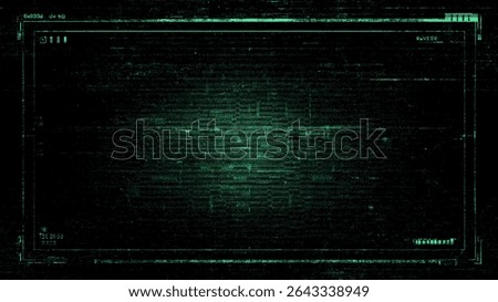 Glitch hud background with distorted lines. Digital cyber screen concept. Modern technology backdrop for data processing and virtual reality.
