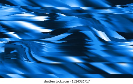Glitch image of digital noise texture. Damaged VHS pixel screen. Background of distorted television signal. Wallpaper error playing video file. Vector illustration.