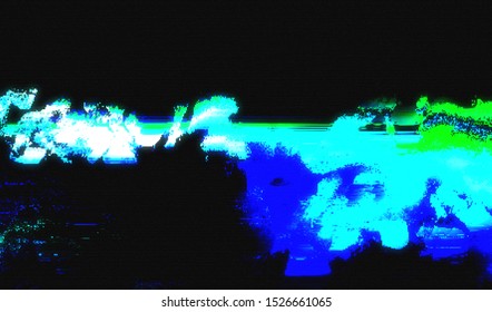 Glitch image of digital noise texture. Damaged VHS pixel screen. Background of distorted television signal. Wallpaper error playing video file. Vector illustration.