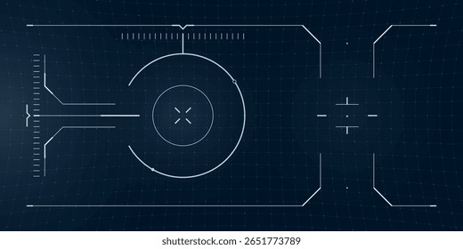 Interface de HUD infundida com falha com quadro cyberpunk e projeto holográfico. Sobreposição tática simula a visão de drone fpv com dados do usuário e distorção de ficção científica.