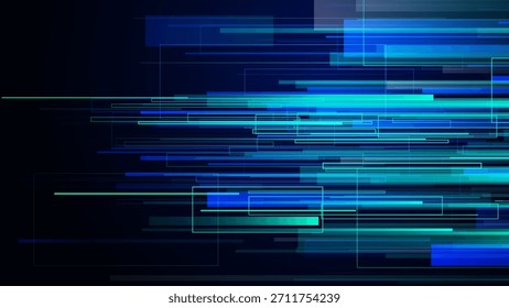 Fondo de líneas Glitch con efecto digital futurista, perfecto para juegos, tecnología o Diseños Cyberpunk. Movimiento Abstractas de alta velocidad en Colores de neón. Ilustración vectorial.