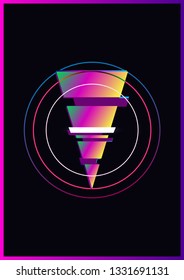 Glitch minimalistic geometric background. Gradient with luminous elements.
