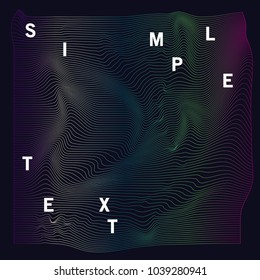 Glitch moire template. Vector warped lines colorful background. Vaporwave synthwave style. Twisted stripes optical illusion.