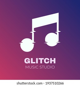 Idea de diseño de logotipo de música Glitch para empresa y sitio web