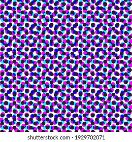 Glitch noise distortion and halftone seamless pattern with chromatic aberration effect