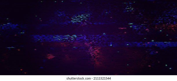 Glitch on dark background. Abstract vector digital backdrop