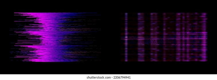 Glitch on dark background. Abstract vector digital backdrop