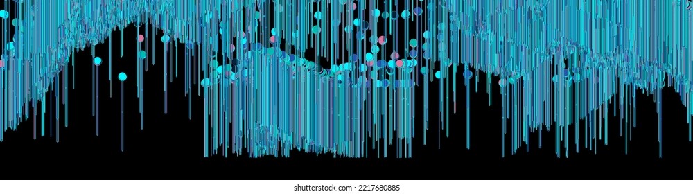 Glitch on dark background. Abstract vector digital backdrop