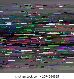 Glitch on transparent screen. Vector texture like television crash. Video chaos with problem signal.