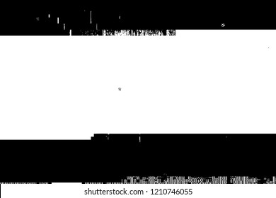 Glitch overlay distress texture. Cyber hacker attack theme creative design template.  Grunge glitched black and white background. EPS10 vector.