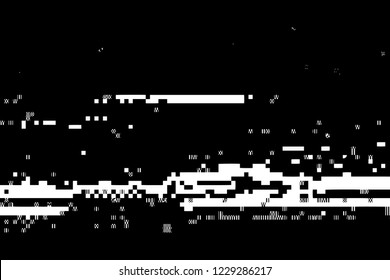 Glitch overlay distress texture. Cyber hacker attack theme creative design template. Grunge glitched black and white background. EPS10 vector.