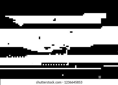 Glitch overlay distress texture. Cyber hacker attack theme creative design template. Grunge glitched black and white background. EPS10 vector.