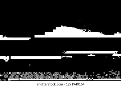 Glitch overlay distress texture. Cyber hacker attack theme creative design template. Grunge glitched black and white background. EPS10 vector