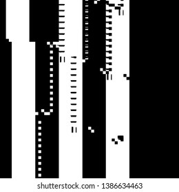 Glitch overlay distress texture. Cyber hacker attack theme creative design template. Grunge glitched black and white background. EPS10 vector