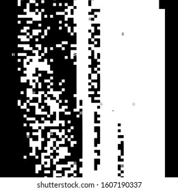 Glitch overlay distress texture. Cyber hacker attack theme creative design template. Grunge glitched black and white background. EPS10 vector