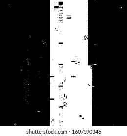 Glitch overlay distress texture. Cyber hacker attack theme creative design template. Grunge glitched black and white background. EPS10 vector