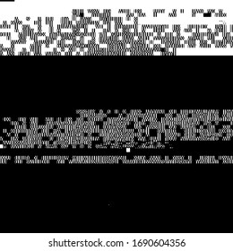 Glitch overlay distress texture. Cyber hacker attack theme creative design template. Grunge glitched black and white background. EPS10 vector