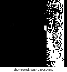 Glitch überlagert Stress Textur. Cyber-Hacker Angriff Theme Creative Design Vorlage. Grunge glitzernder schwarz-weißer Hintergrund. EPS10-Vektorillustration