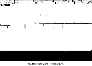 Glitch overlay distress texture. Grunge glitched black and white background. EPS10 vector.