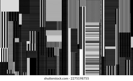 Glitch Overlay Texture. Glitched Lines Noise. No Signal. Retro Abstract Hud Glitch VHS Effect Design. Vector Illustration.