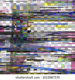Glitch pixel noise abstract background. Digital signal fail and error. Vector illustration.