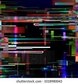 Glitch pixel noise abstract background. Digital signal fail and error. Vector illustration.
