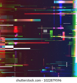 Glitch pixel noise abstract background. Digital signal fail and error. Vector illustration.