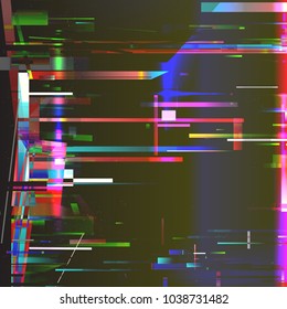Glitch pixel noise abstract background. Digital signal fail and error. Vector illustration.