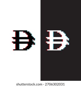glitch pixel UAE dinero dirham icono de 8 bits. Logotipo del arte del pixel del Vector para el juego