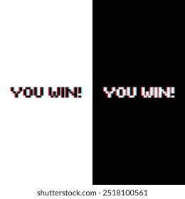 glitch pixel Usted gana icono trofeo ganador 8 bit icono para juegos de ordenador