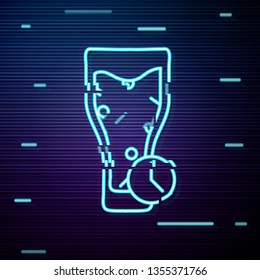 Glitch screen with Beer glass party time concept