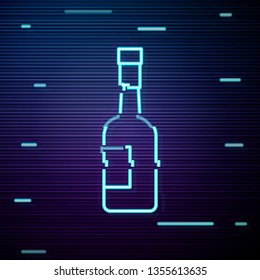 Glitch screen with Bottle of wine icon. Alcohol concept