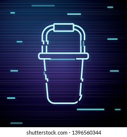 Glitch screen with Bucket icon vector isolated sign symbol