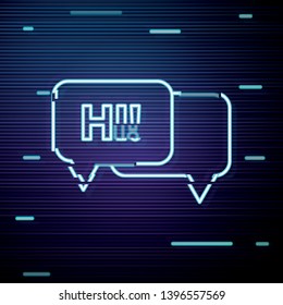 Glitch screen with Chat Icon. Speech bubble symbol for your web site design