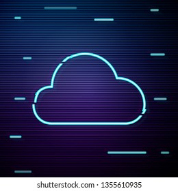 Glitch screen with Cloud vector design icon
