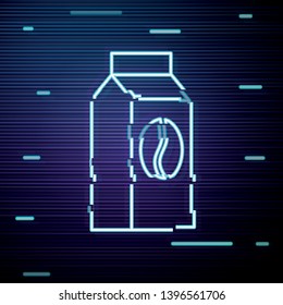 Glitch screen with Coffee package icon