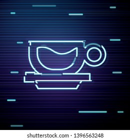 Glitch screen with Cup of Tea Vector Icon for mobile app, website or desktop app