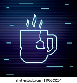 Glitch screen with Cup of Tea Vector Icon for mobile app, website or desktop app